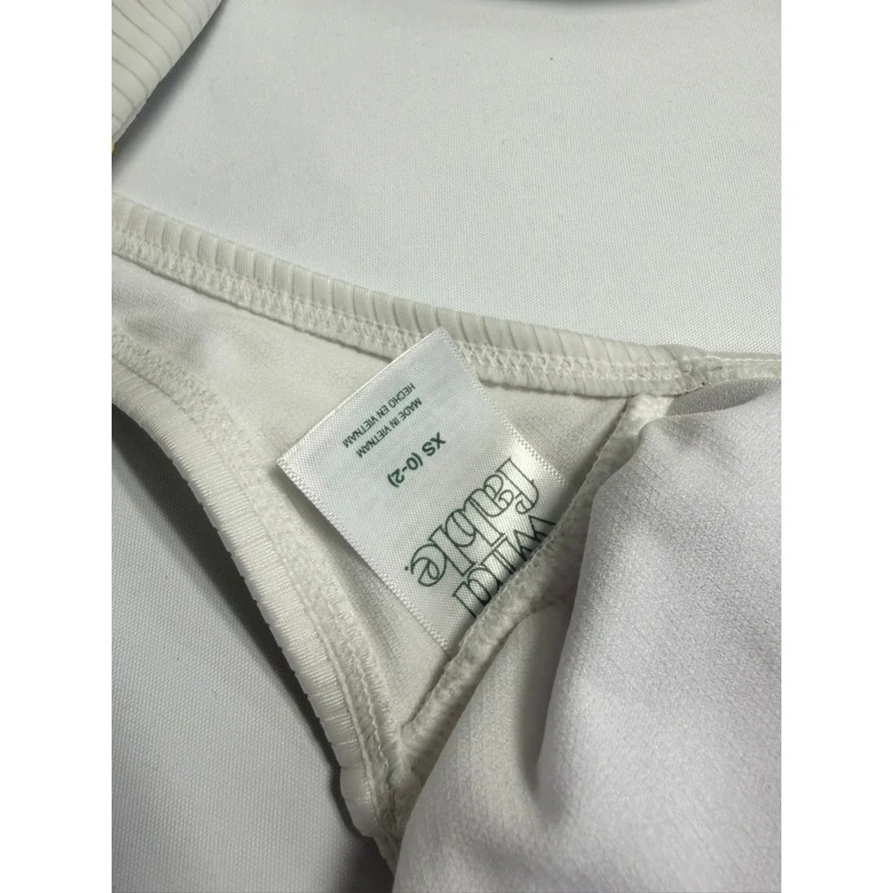Wild Fable White‎ Ribbed Bikini Top XS Adjustable Strap Swim Top